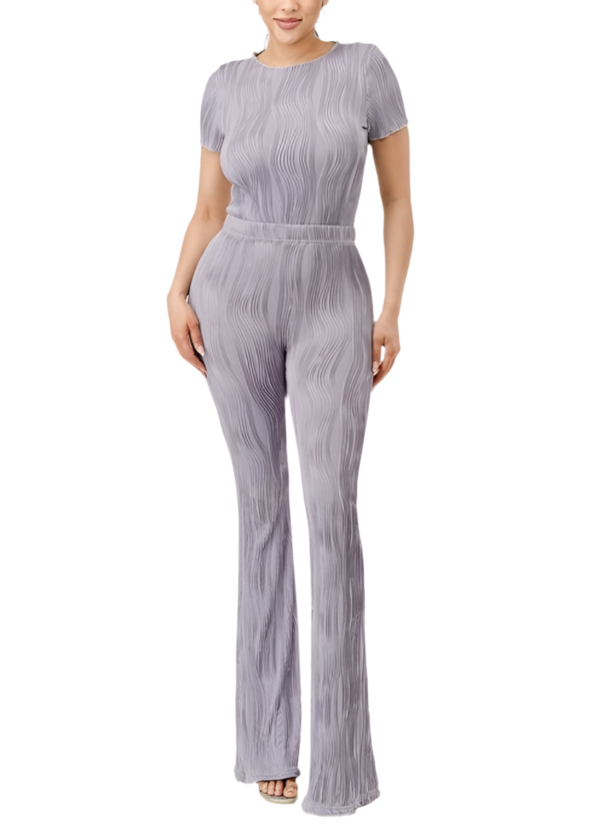 Pretty Pleated Flare Pants Set