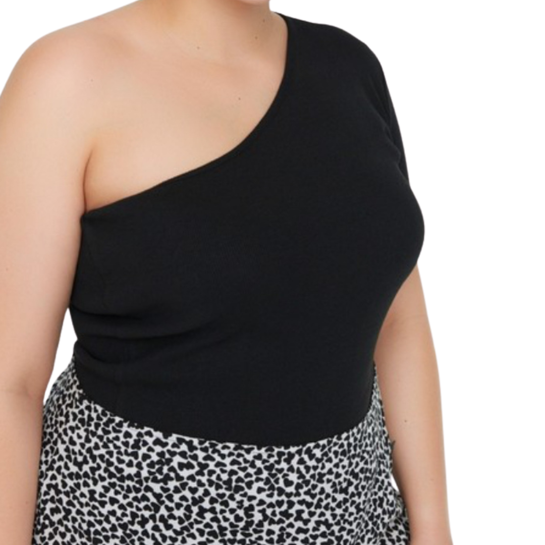 Shoulder Kiss Ribbed Top