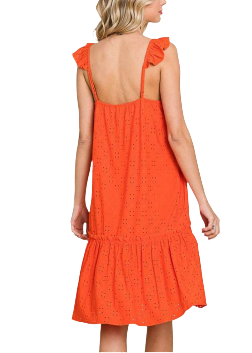 All Eyelets Ruffled Dress