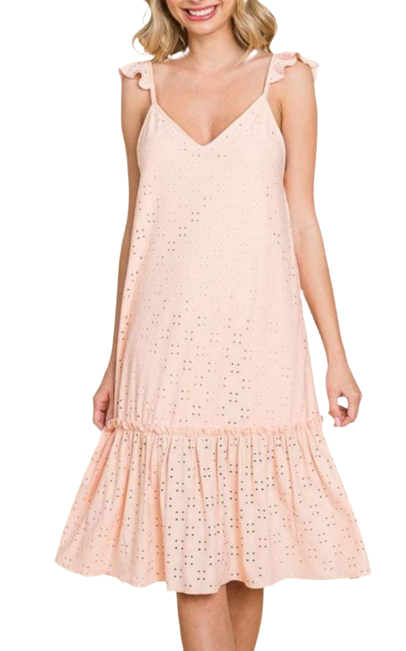 All Eyelets Ruffled Dress