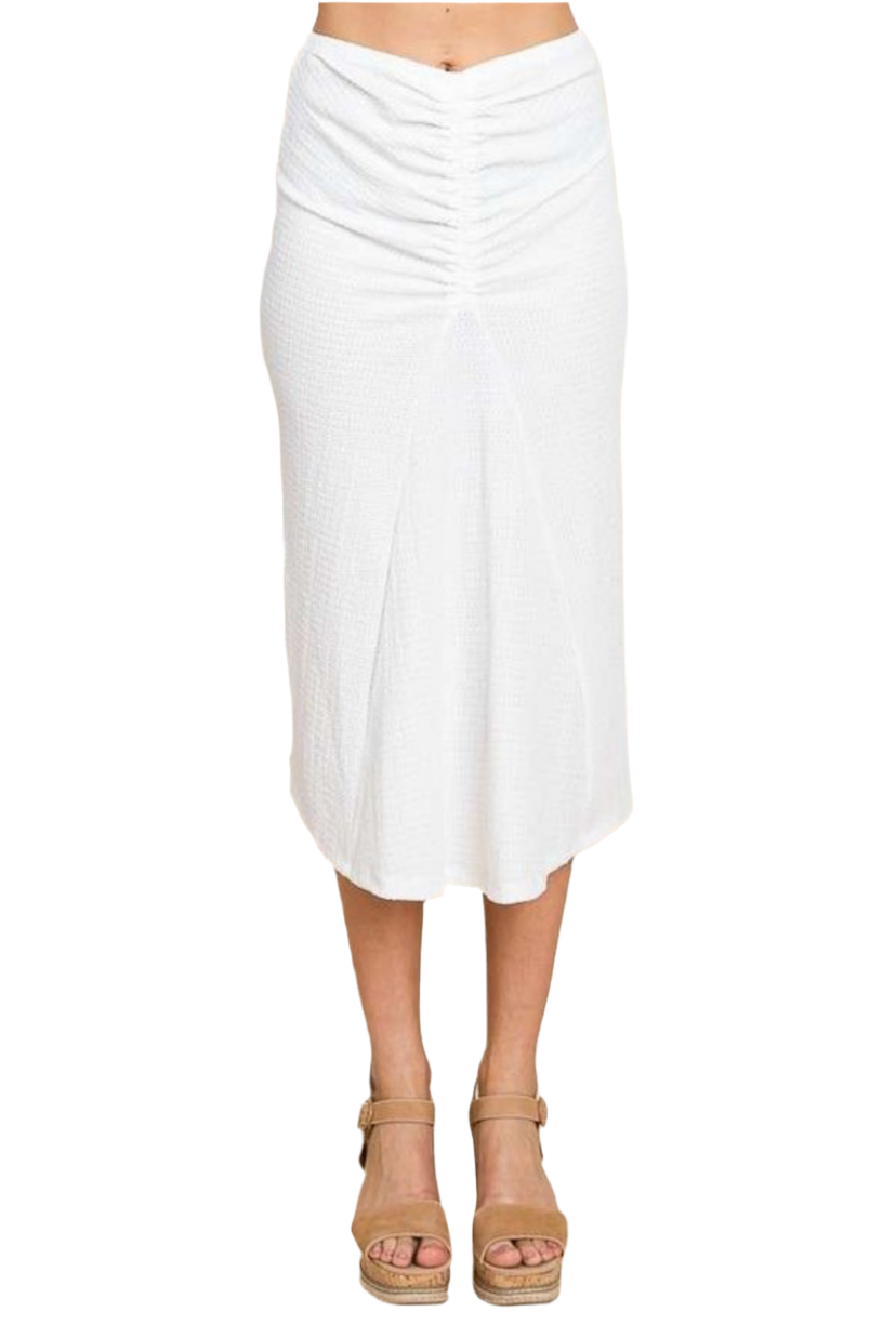 Ruched Midi Skirt